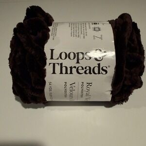 Loops Threads Royal Velvet Polyester Dark Brown Velour Yarn 54 Yds